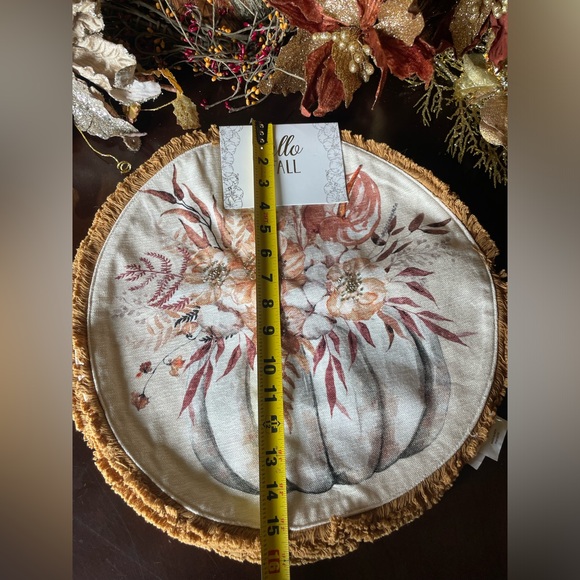 MIREILLE DESIGNS NWT Set Of 4 Fabric Fall Autumn Thanksgiving Pumpkin Placemats - Picture 9 of 9